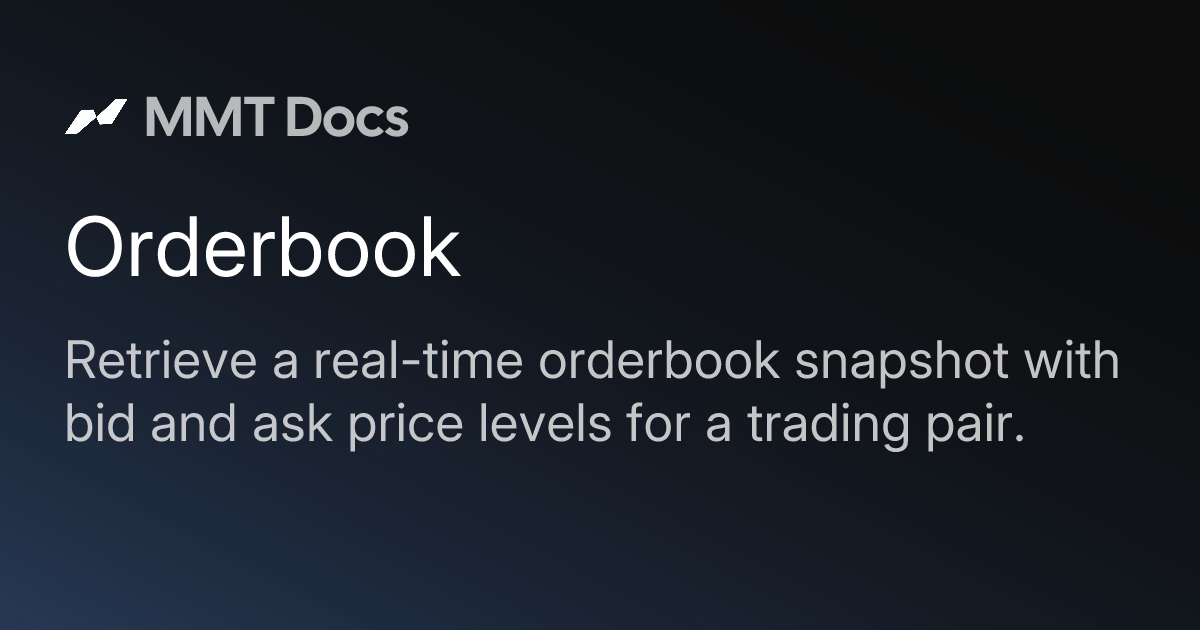 Order Book Overview Orderbook
