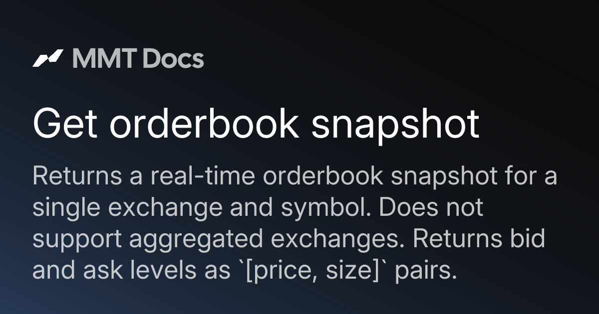 Get orderbook snapshot