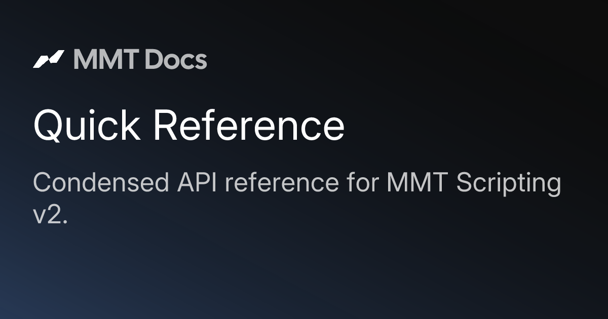 Quick Reference